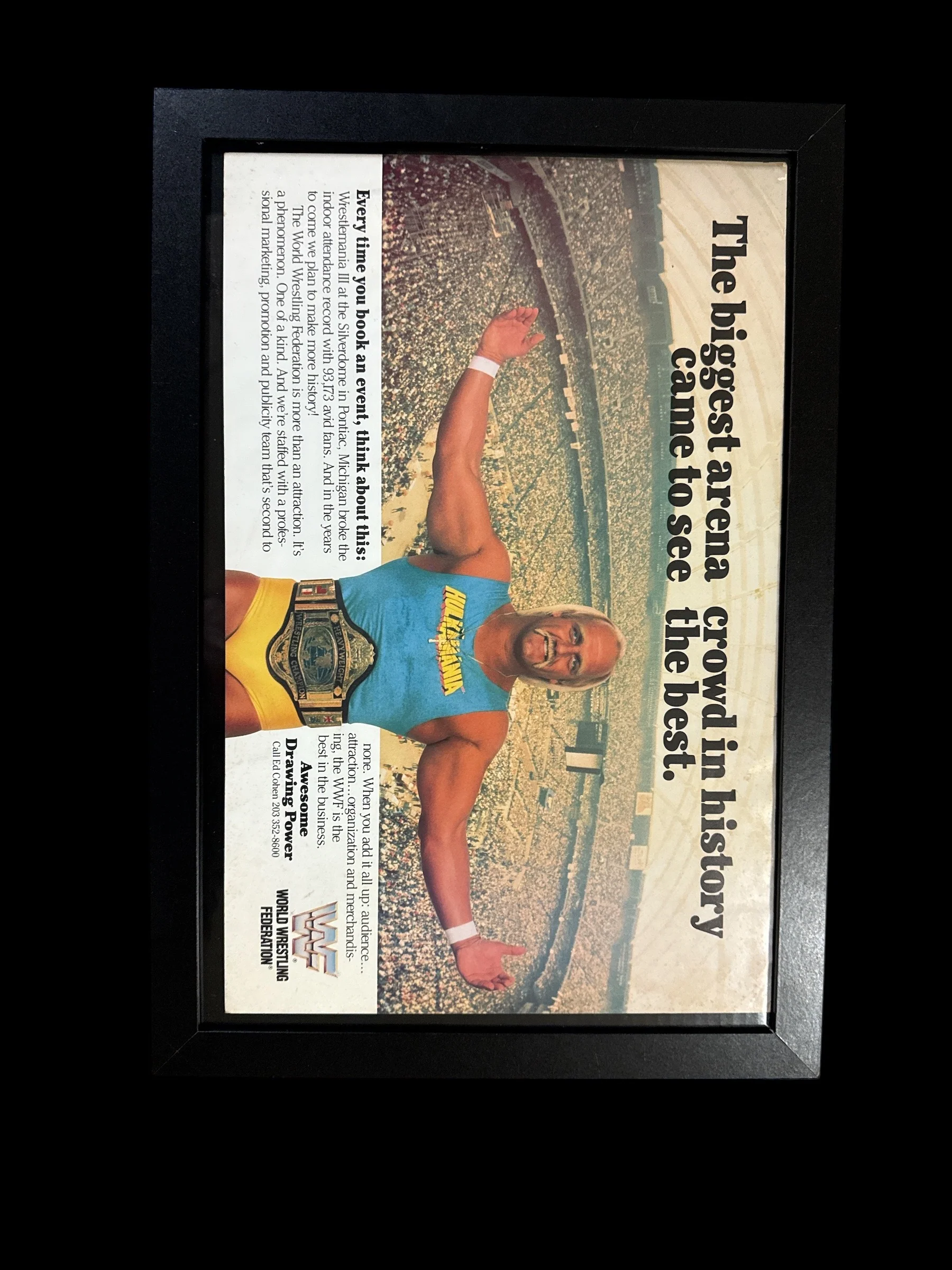 1988 WWF WrestleMania IV Promotional Poster / Arena Booking Advertisement- Hulk Hogan