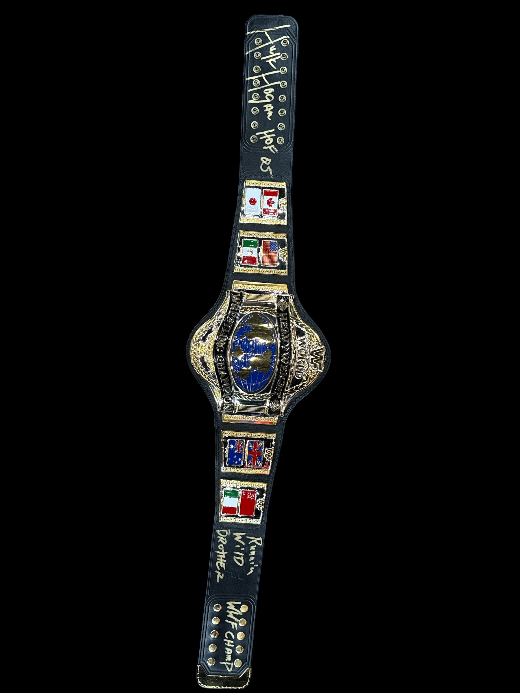 Brass 1986 World Heavyweight Championship SIGNED Replica Title Belt - Image 2