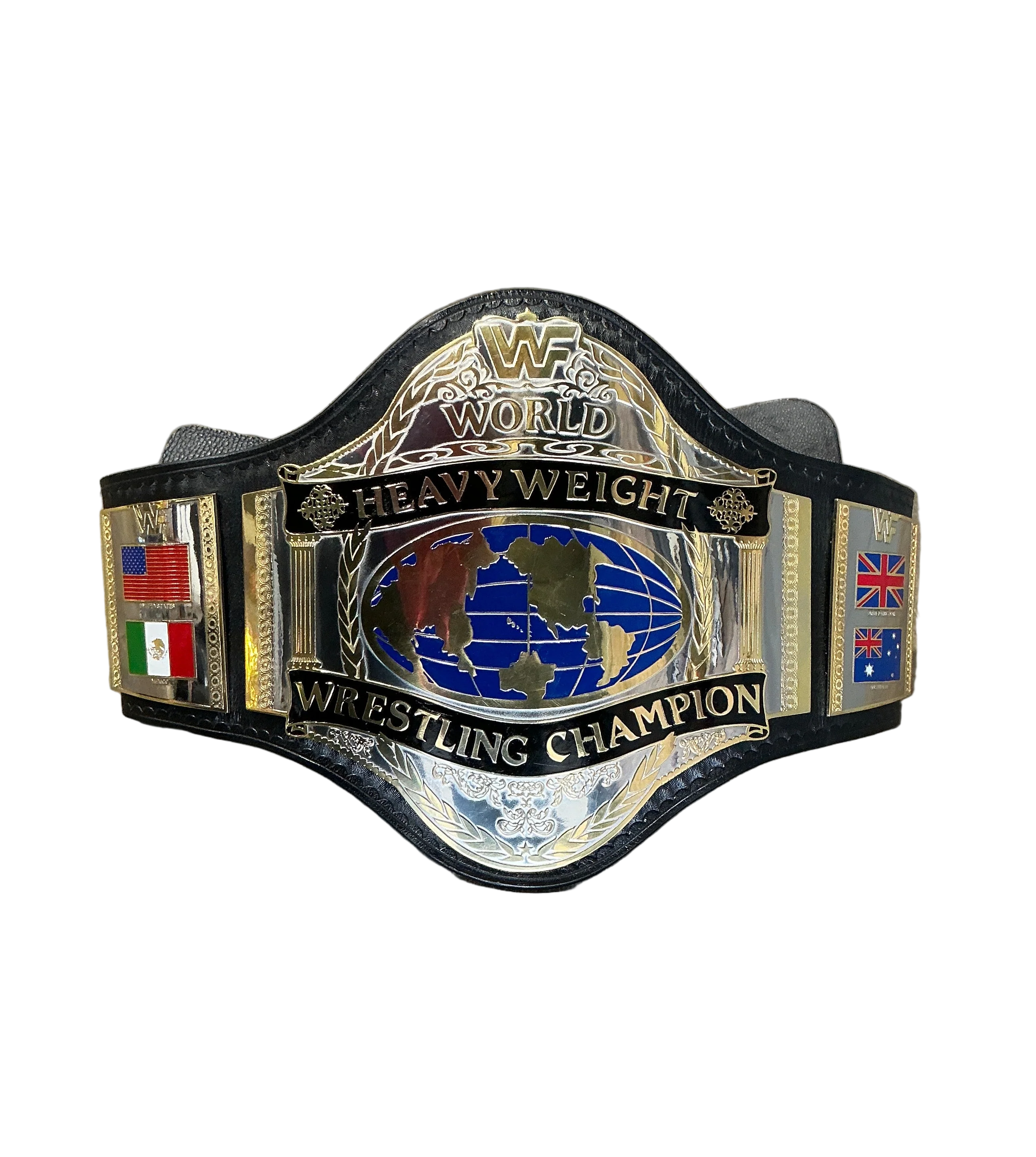 WWF 1986 World Heavyweight UNSIGNED Brass Full Leather Replica Belt