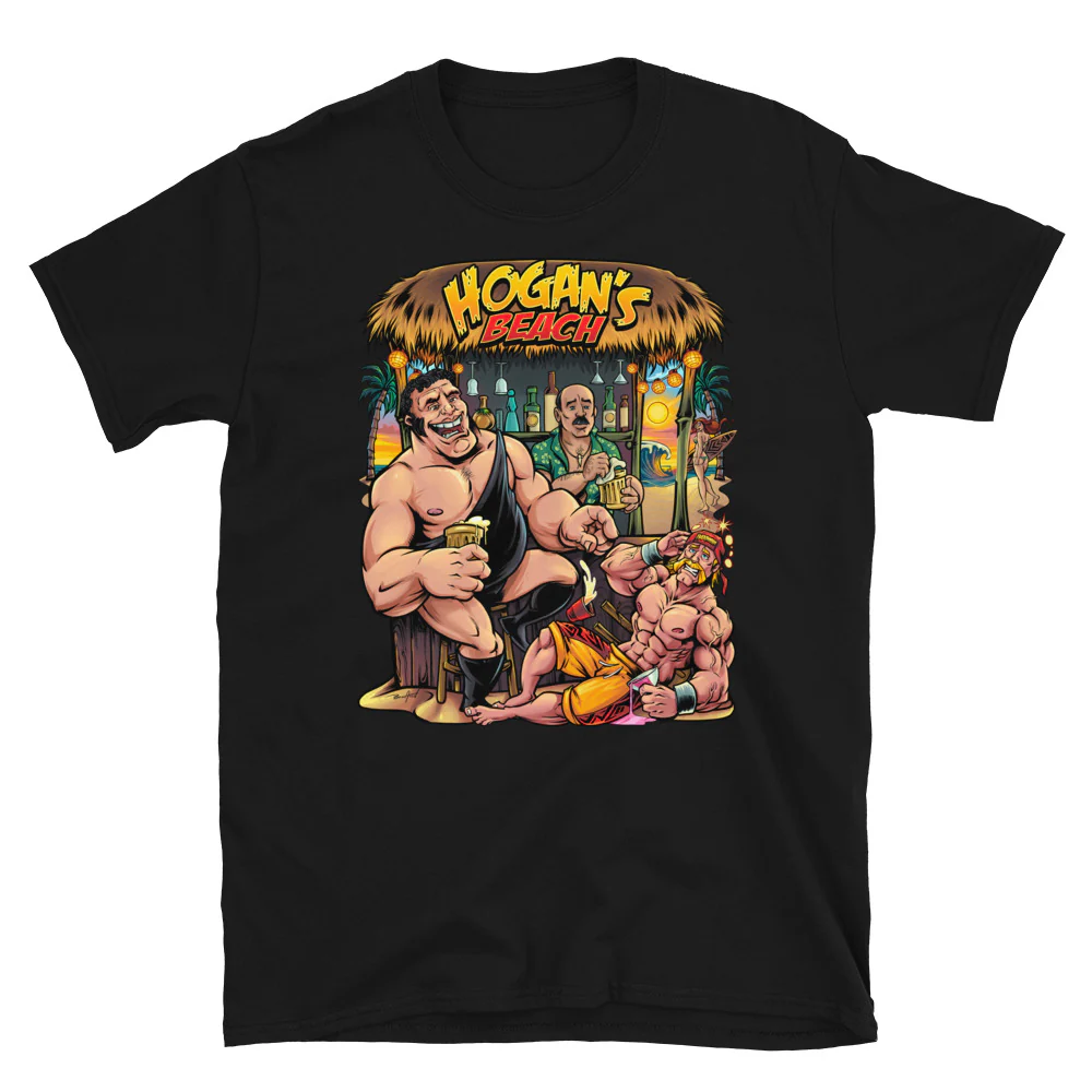Hogan's Beach Shop Andre and Hulk Hogan Short-Sleeve Unisex T-Shirt - Image 2