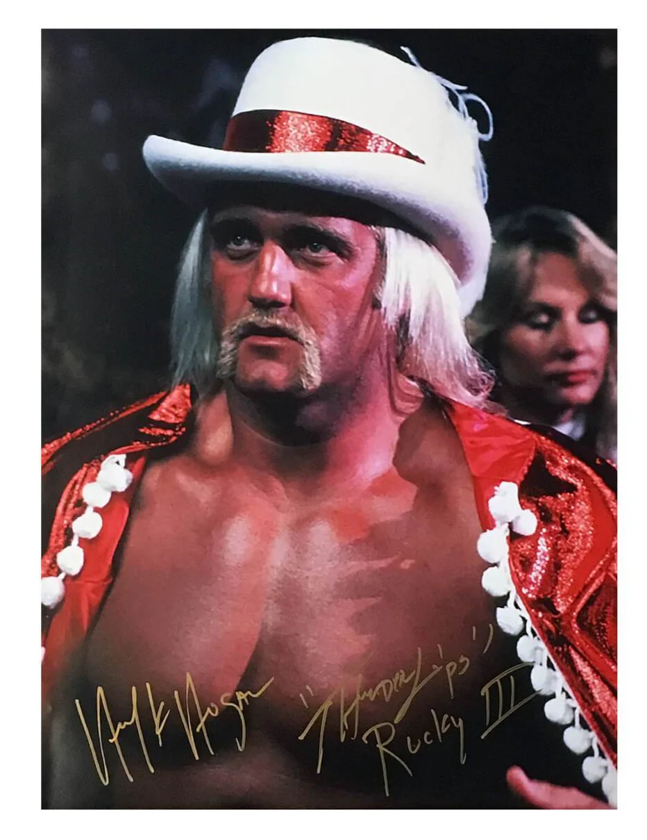 Hulk Hogan Thunderlips Hat and Cape Autographed 16x20 Poster