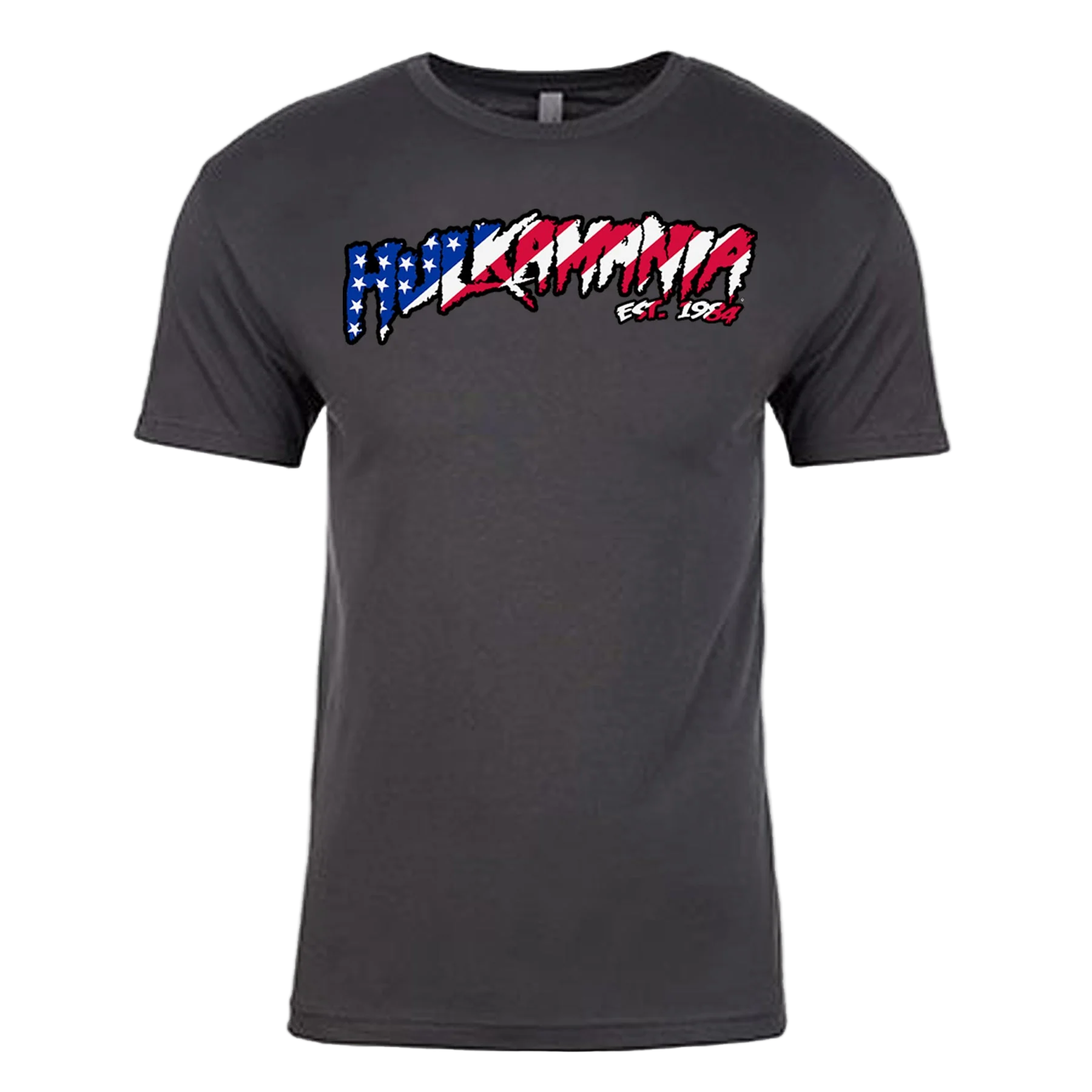 Gray American Flag Hulkamania Adult T-Shirt