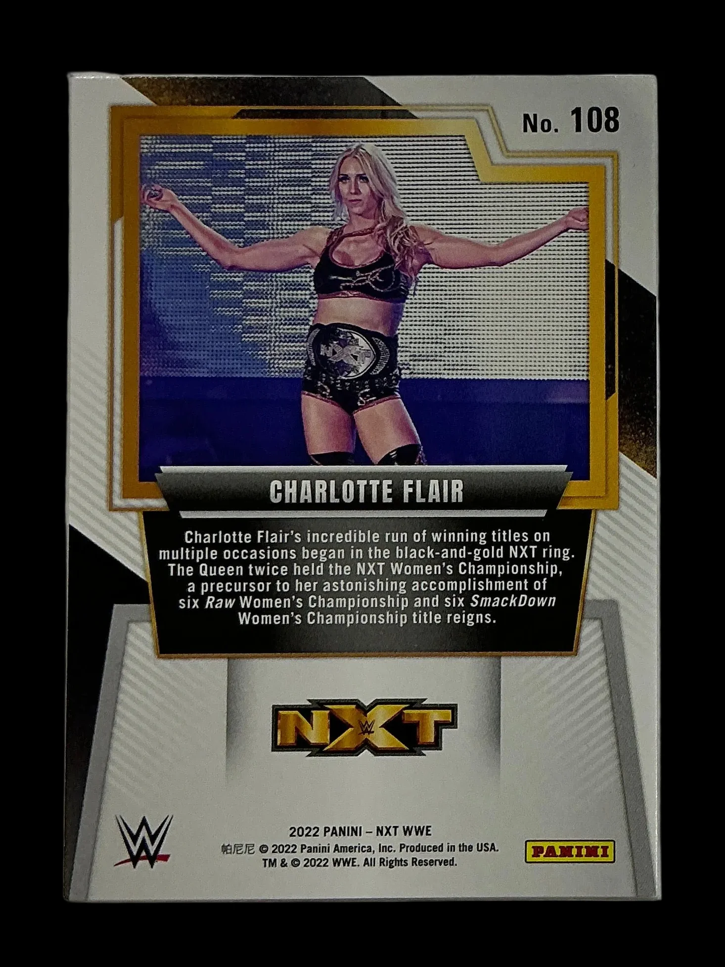 Panini NXT WWE Charlotte Flair #108 Trading Card - Image 2