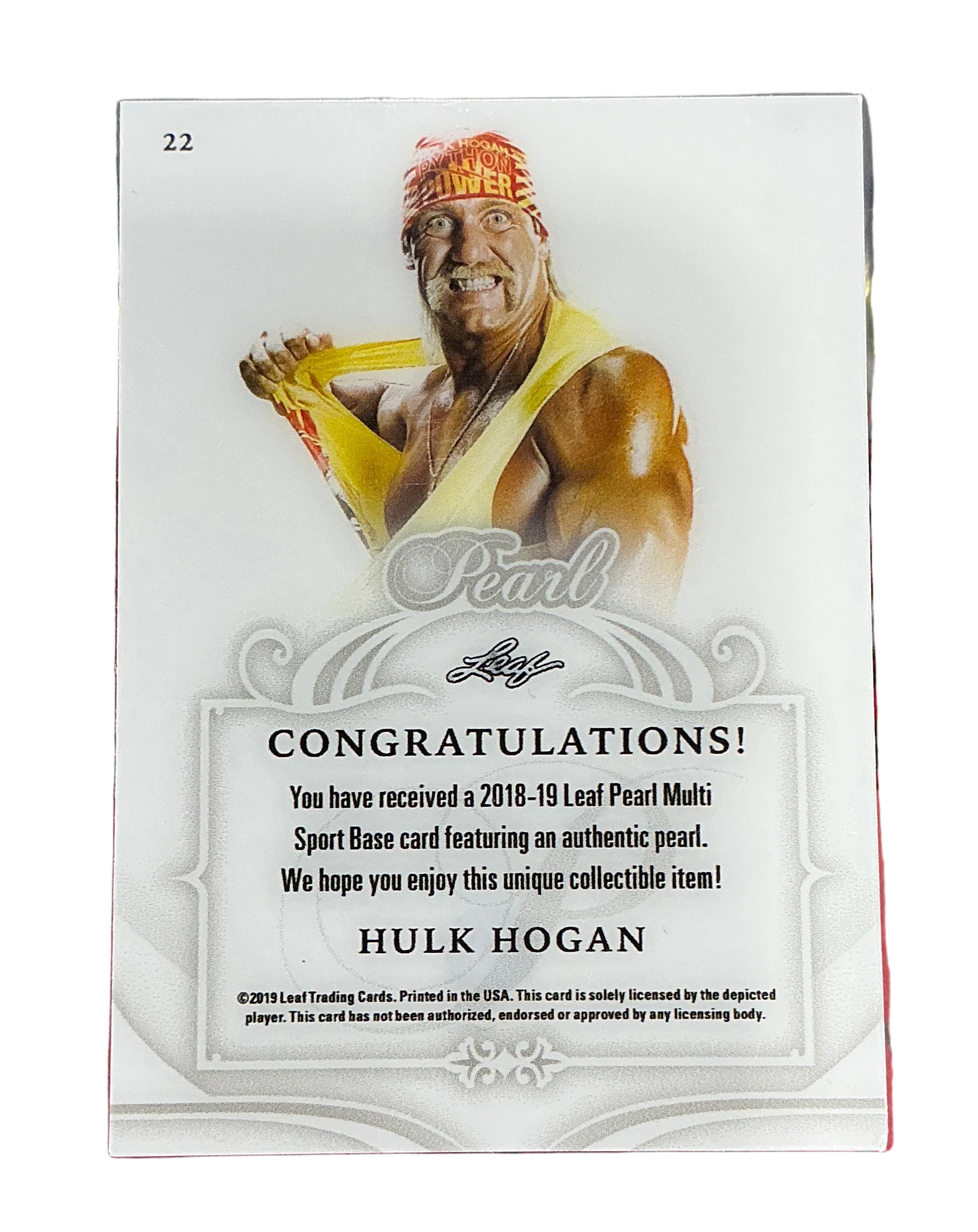 Pearl 8/8 Hulk Hogan Signed Trading Card - Image 2