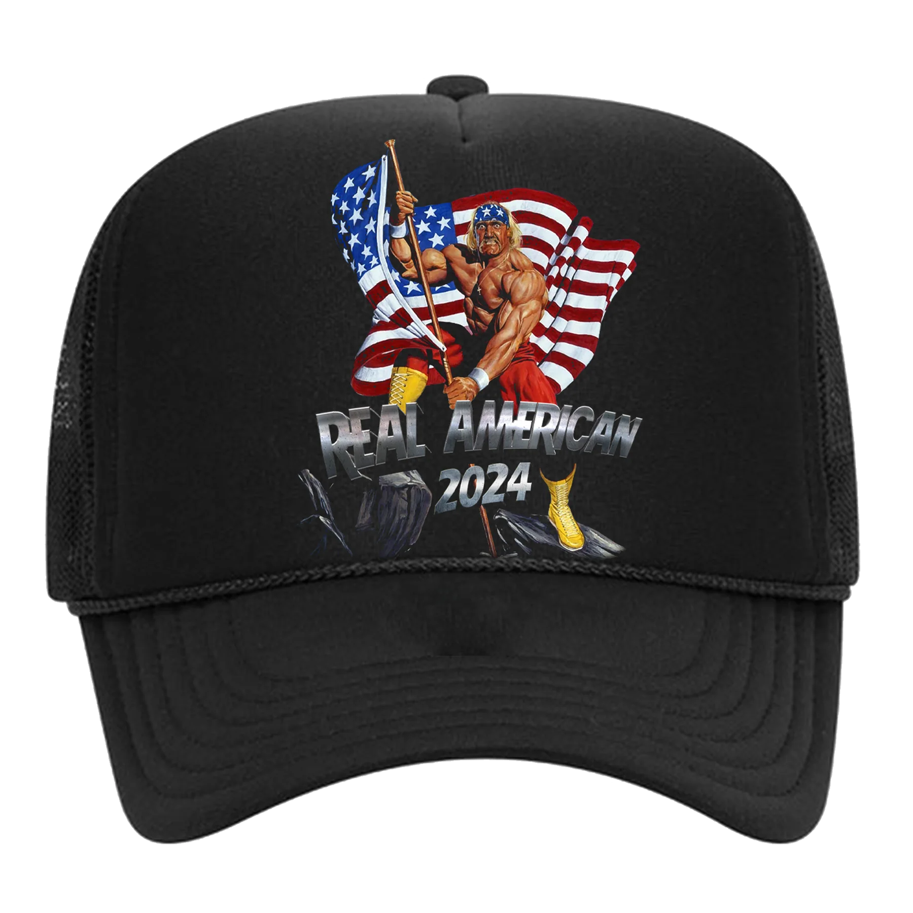 Black Real American Trucker Hat