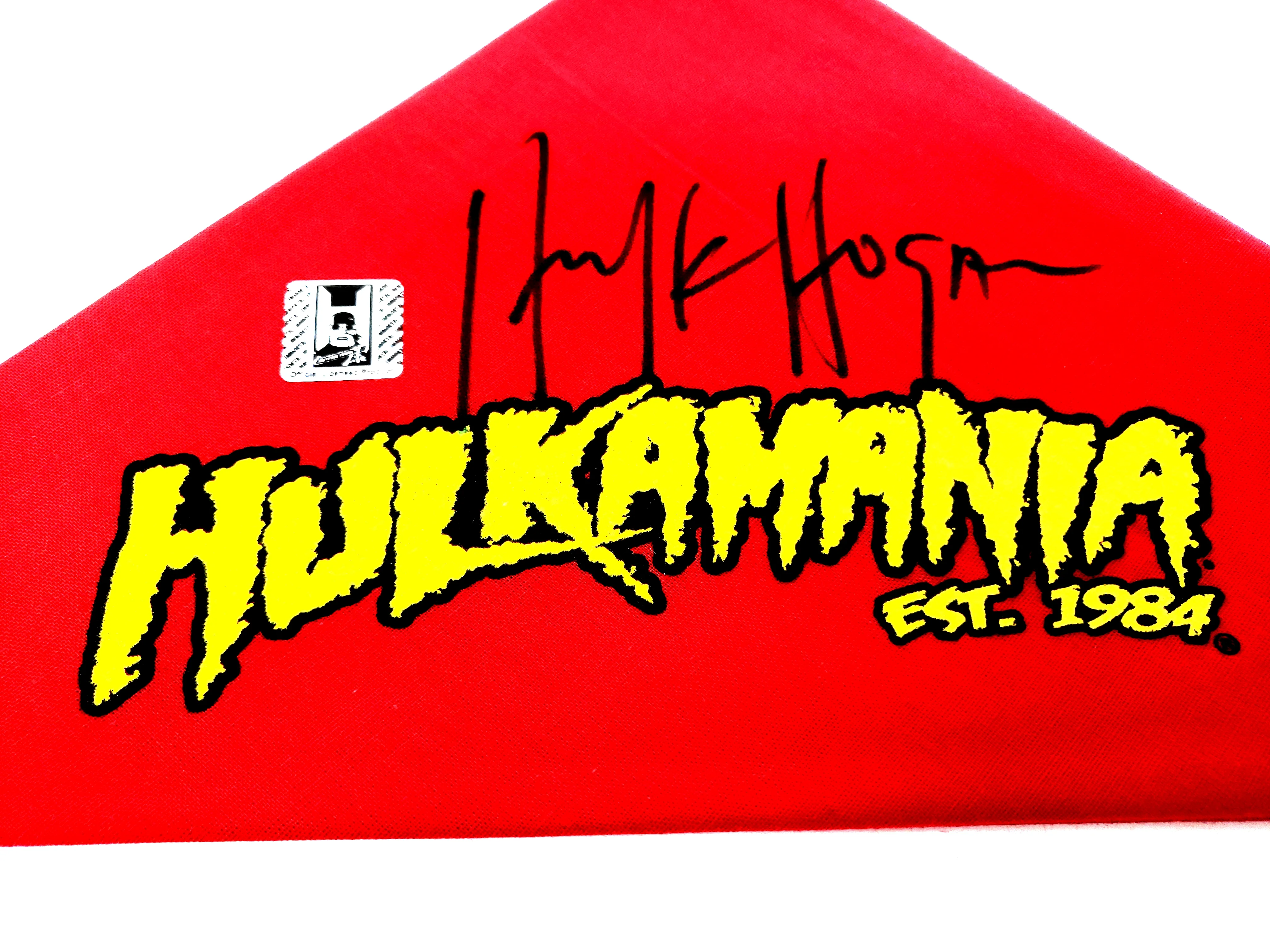 Signed Red Hulkamania Bandana - Image 2