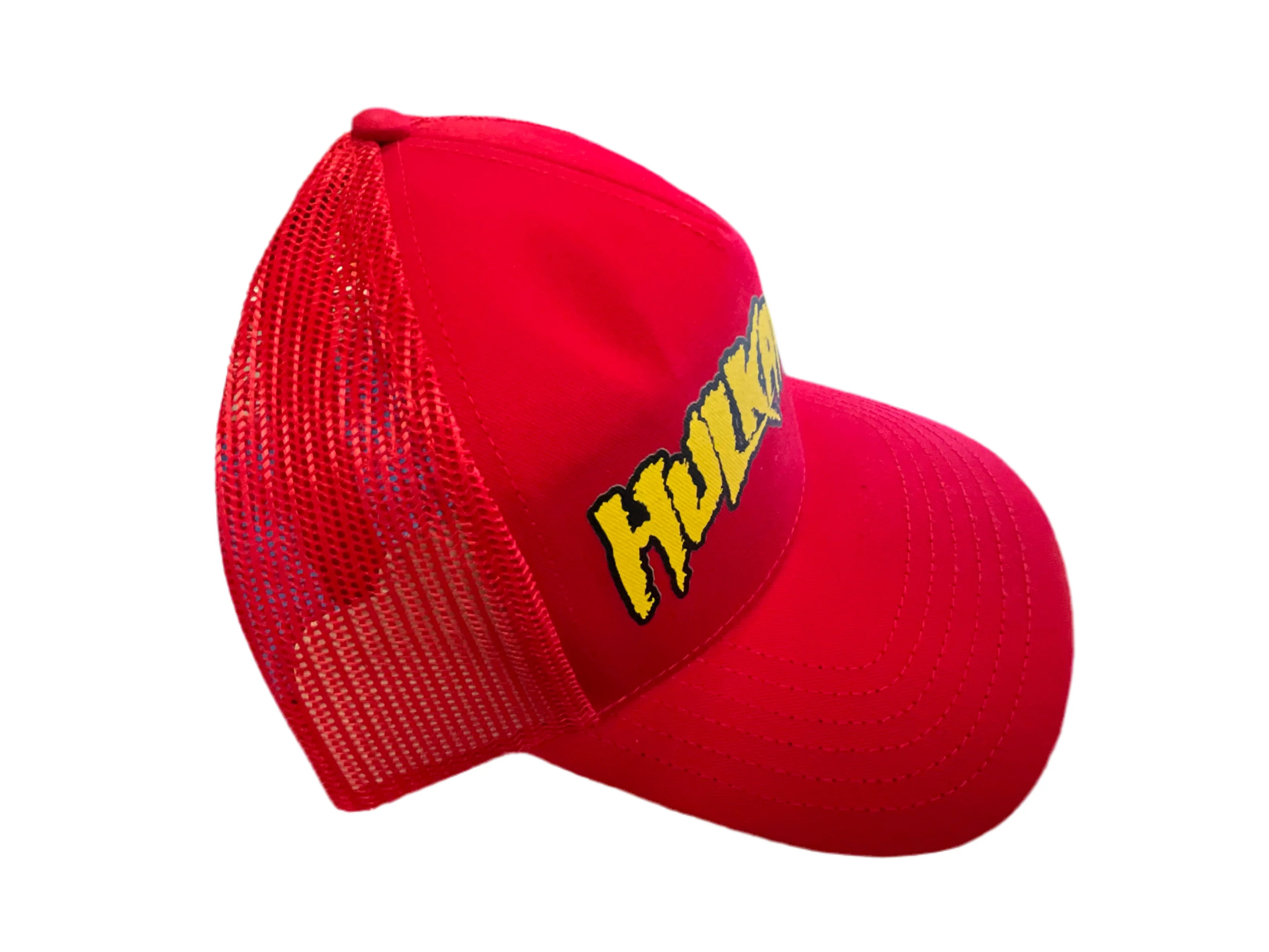 Red Hulkamania Yellow/Black Letters Trucker Hat - Image 2