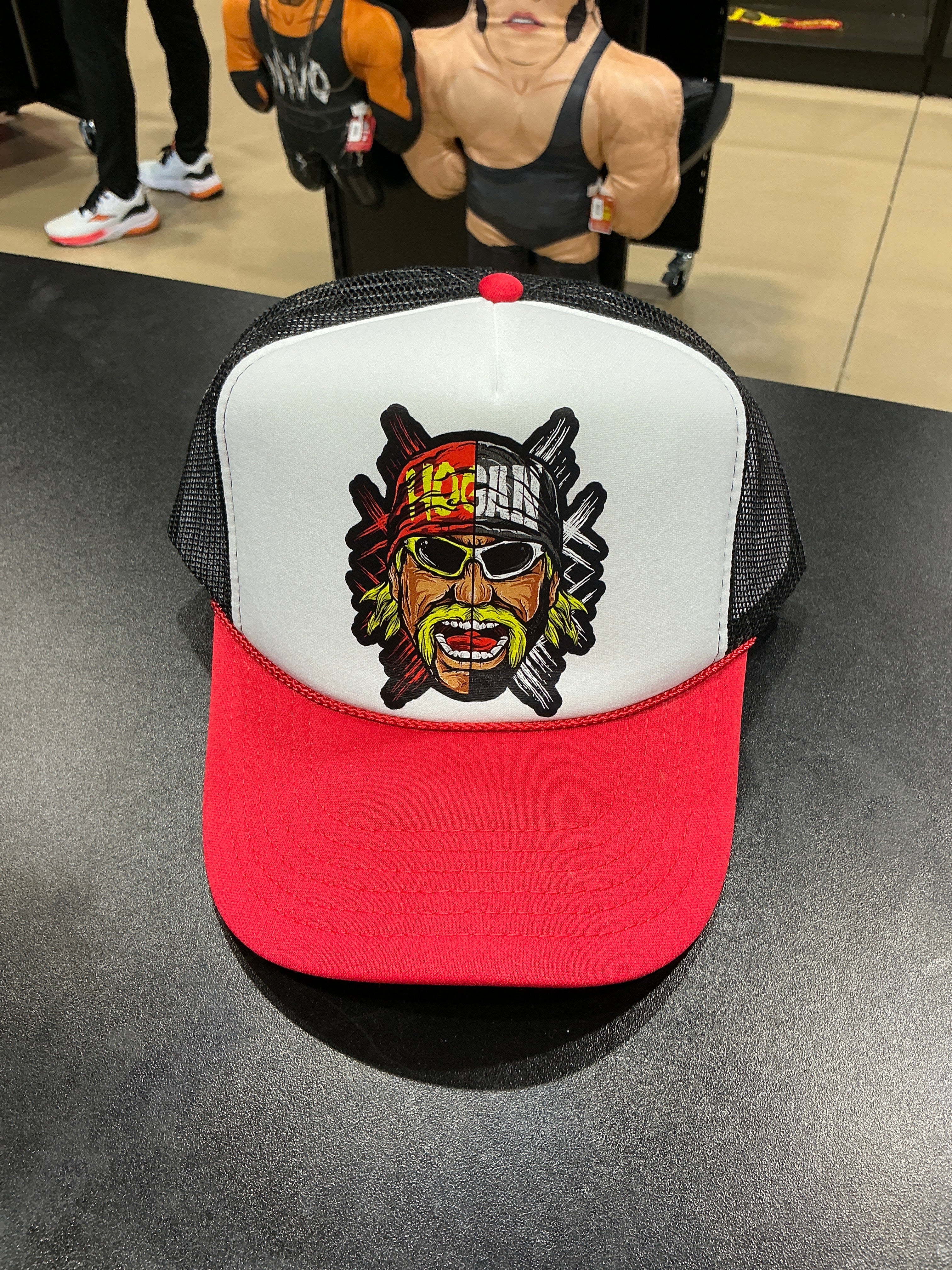 Red/White/Black Splitface Artwork Trucker Hat - Image 2