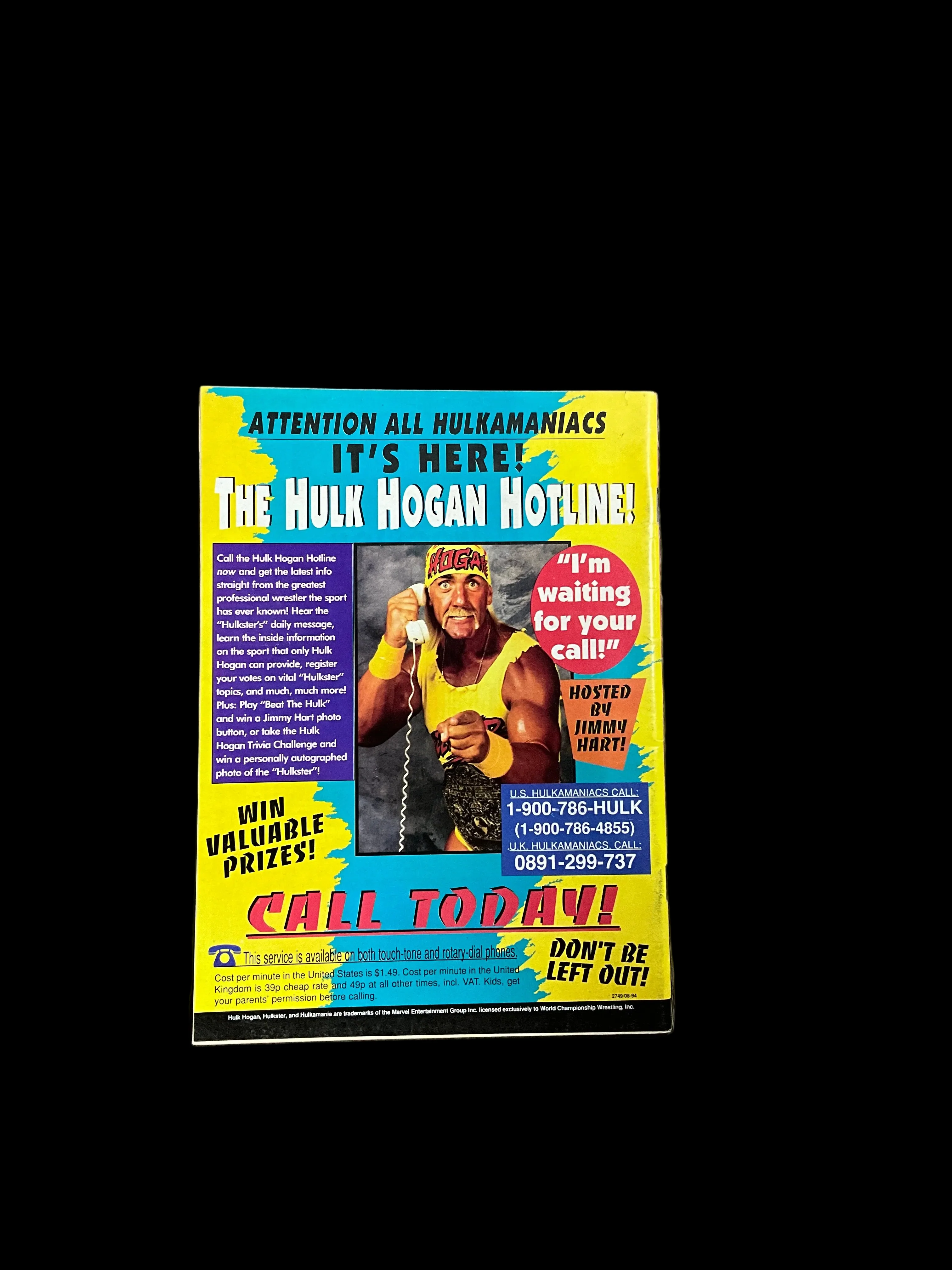 The Wrestler Hulk's a Maniac Magazine Unsigned - Image 2