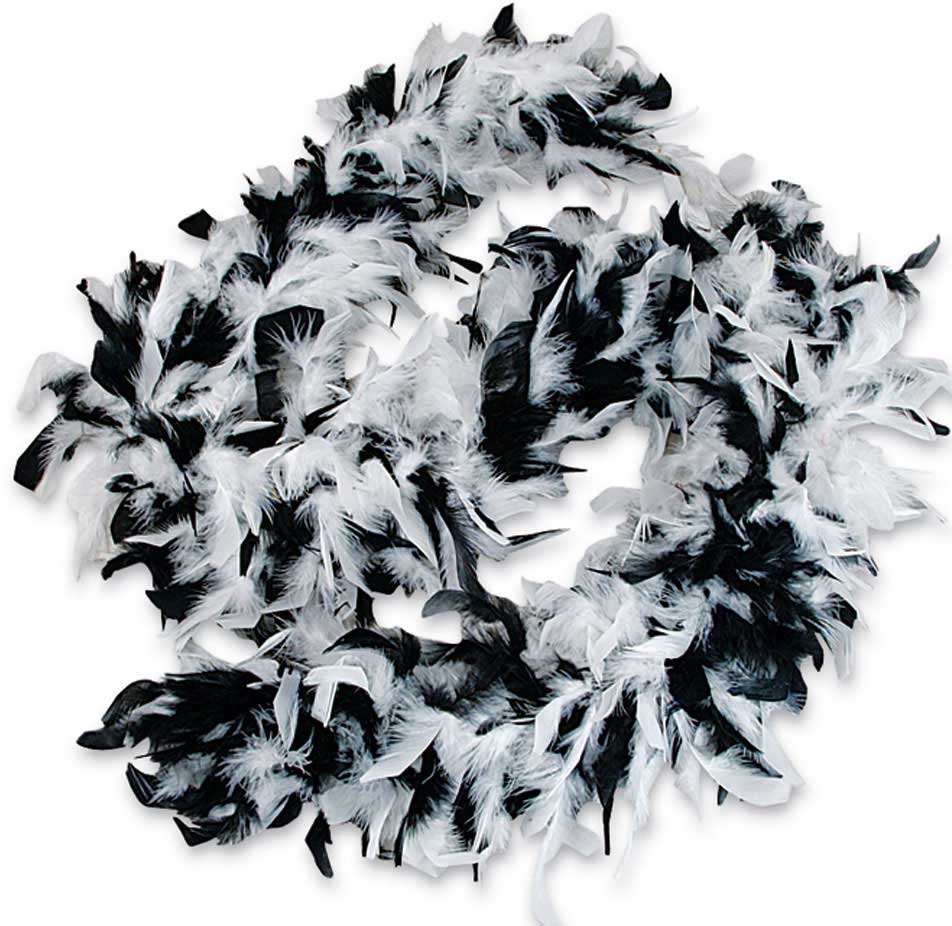 Black and White Feather Costume Boa