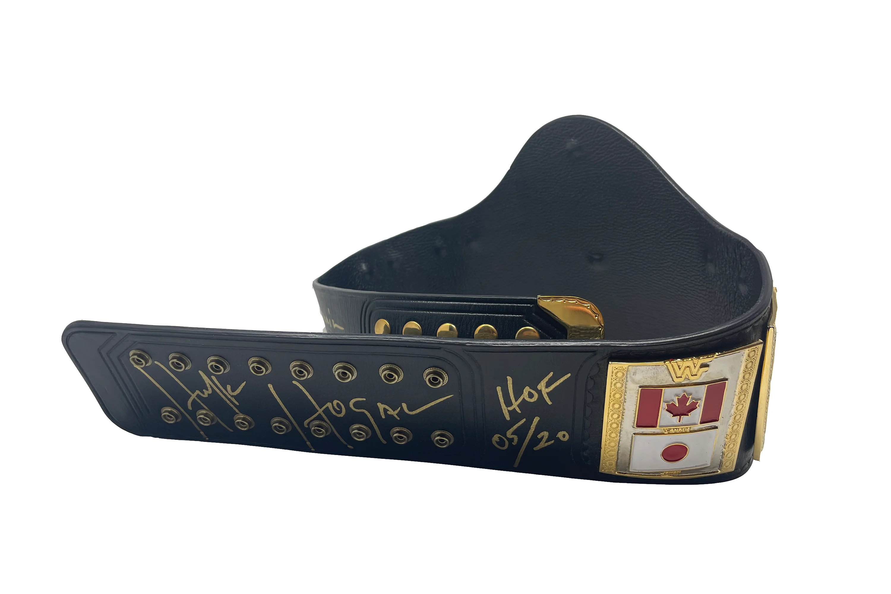 Autographed Hulk Hogan 1986 World Heavyweight Championship Replica Title Belt (24K Gold Plated - Handmade Leather) - Image 2
