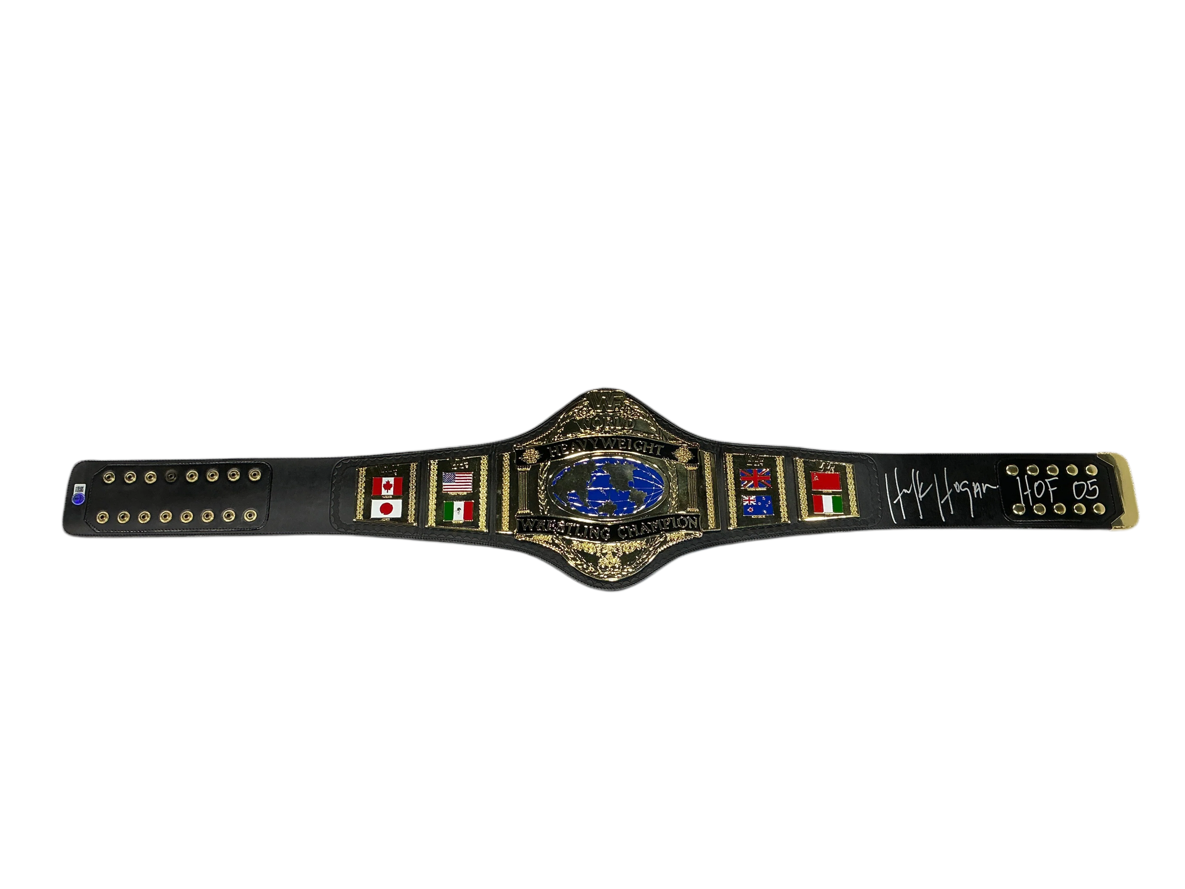 WWF 1986 Hulk Hogan Signed Figures Toy Company Title Belt
