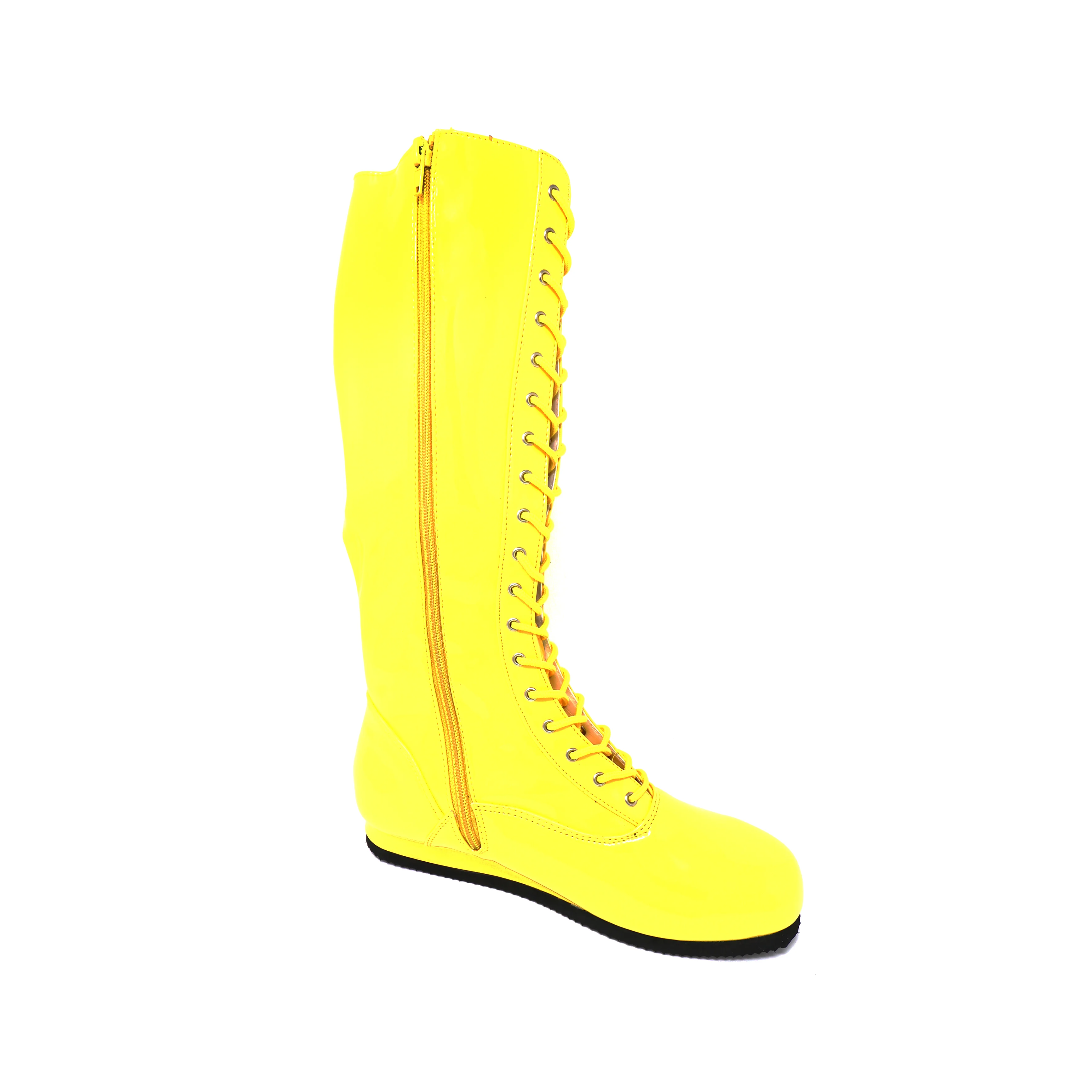 Yellow Hulk Hogan Costume Wrestling Boots